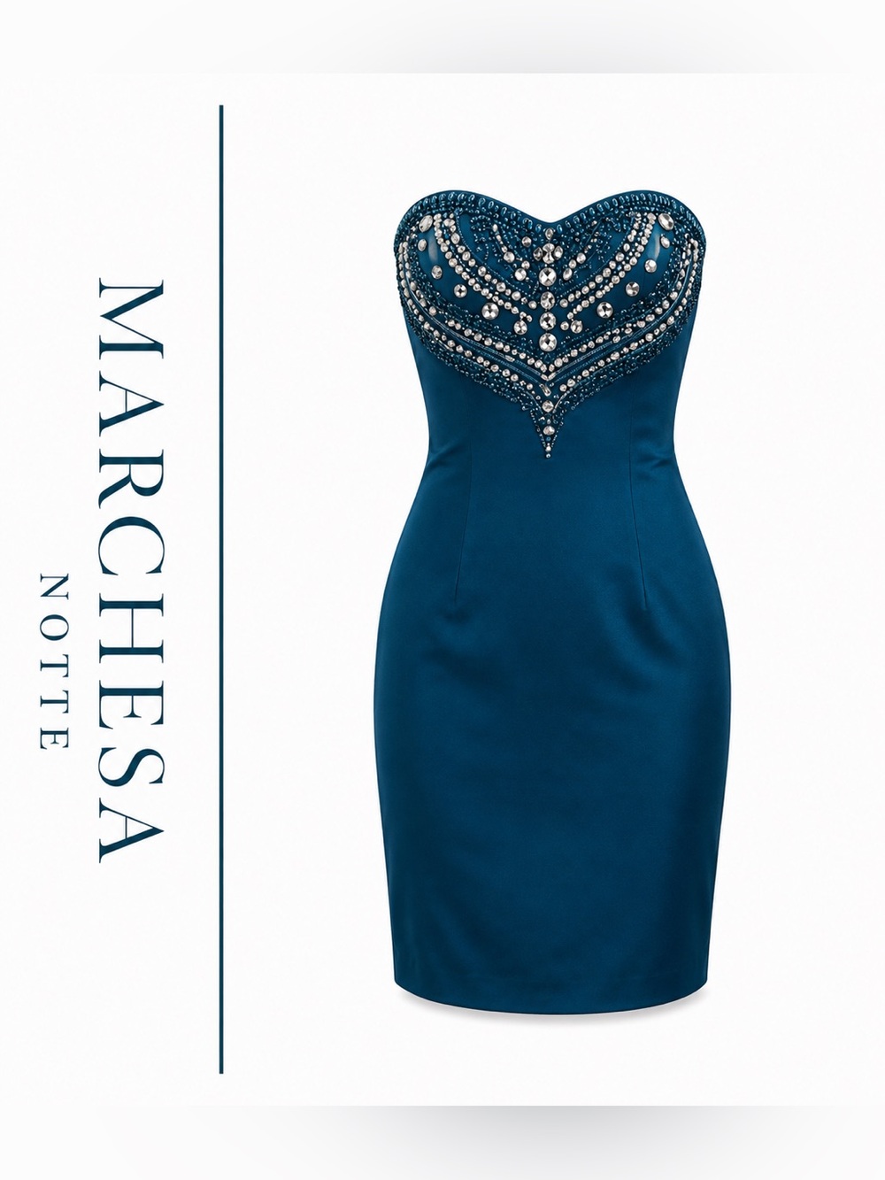 Marchesa Notte Strapless Embellished Cocktail Dress – Women’s Size 10